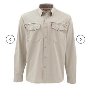 Simms Stillwater Fishing LS Shirt Tan Khaki Men’s Large Outdoor Performance
